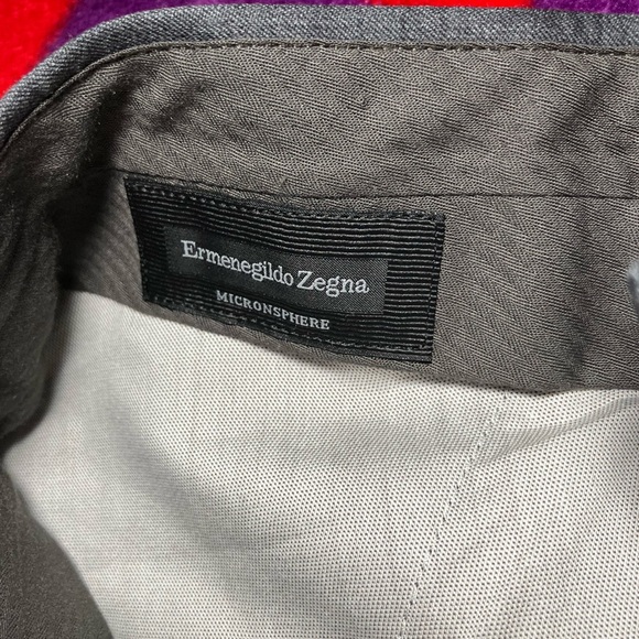 Ermenegildo Zegna Micronsphere Wool Flat
Front Trouser In Grey Size 34 - Picture 3 of 6